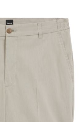 Stretch-cotton shorts in a modern fit, Light Beige