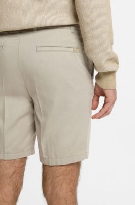 Stretch-cotton shorts in a modern fit, Light Beige