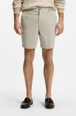 Stretch-cotton shorts in a modern fit, Light Beige