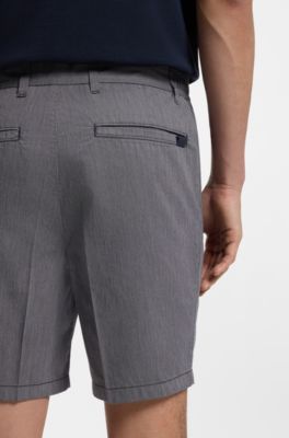 Short moderne en coton stretch, Bleu fonc&eacute;