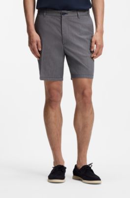 Short moderne en coton stretch, Bleu fonc&eacute;
