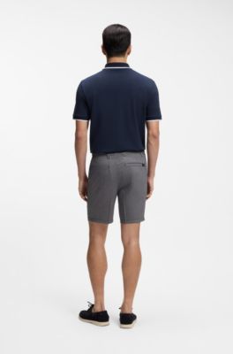 Short moderne en coton stretch, Bleu fonc&eacute;