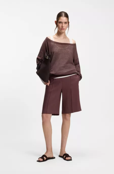Relaxed-fit shorts in a linen blend