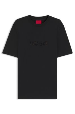 Tortoise-logo T-shirt in cotton jersey, Black