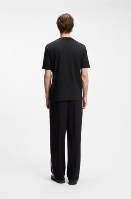 Camiseta de punto de algod&oacute;n con logo de carey, Negro