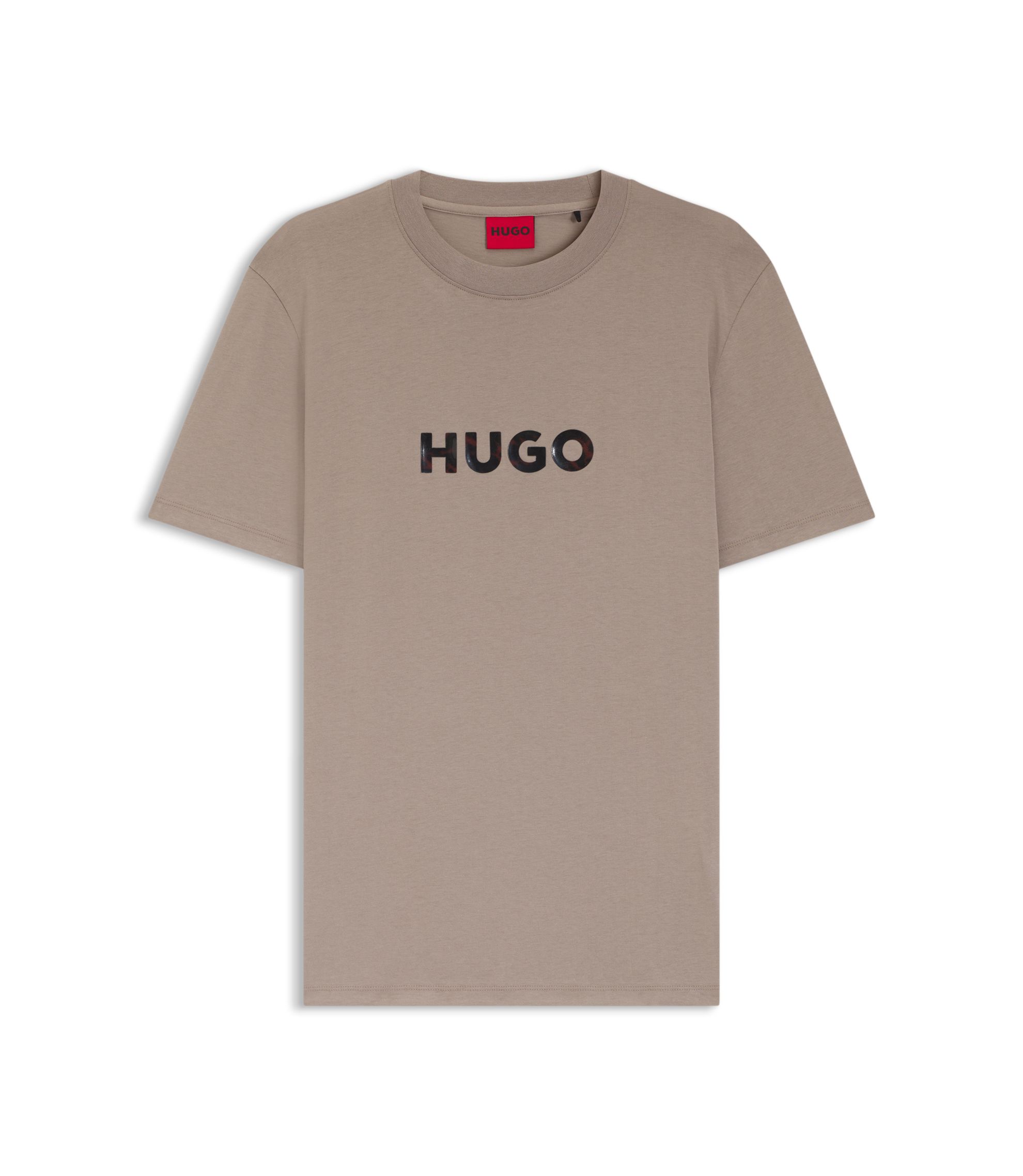 HUGO - Tortoise-logo T-shirt in cotton jersey - Light Brown