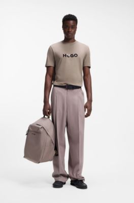 Tortoise-logo T-shirt in cotton jersey, Light Brown