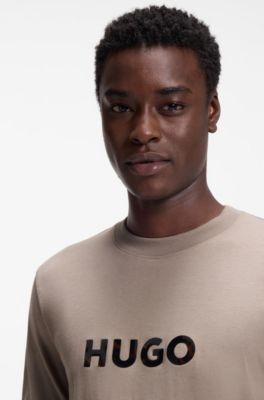 Tortoise-logo T-shirt in cotton jersey, Light Brown