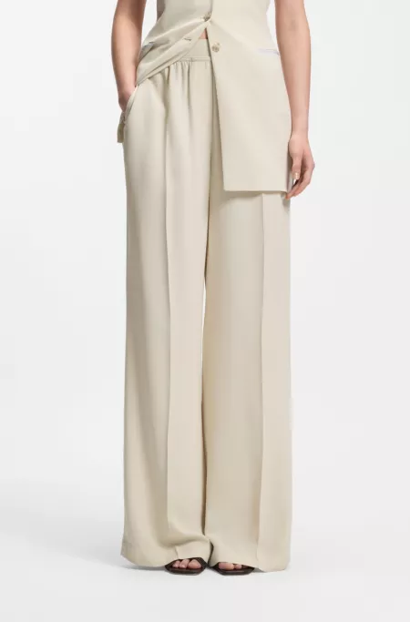 Relaxed-fit trousers in fluid crepe
