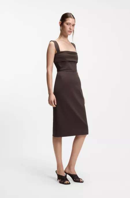 Slim-fit jersey dress with layered detail