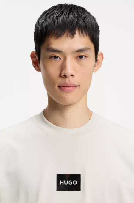 Tortoise-logo T-shirt in cotton jersey