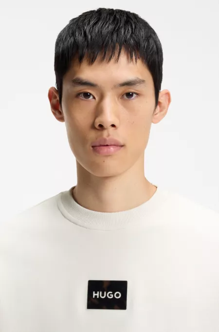 Tortoise-logo sweatshirt in cotton terry