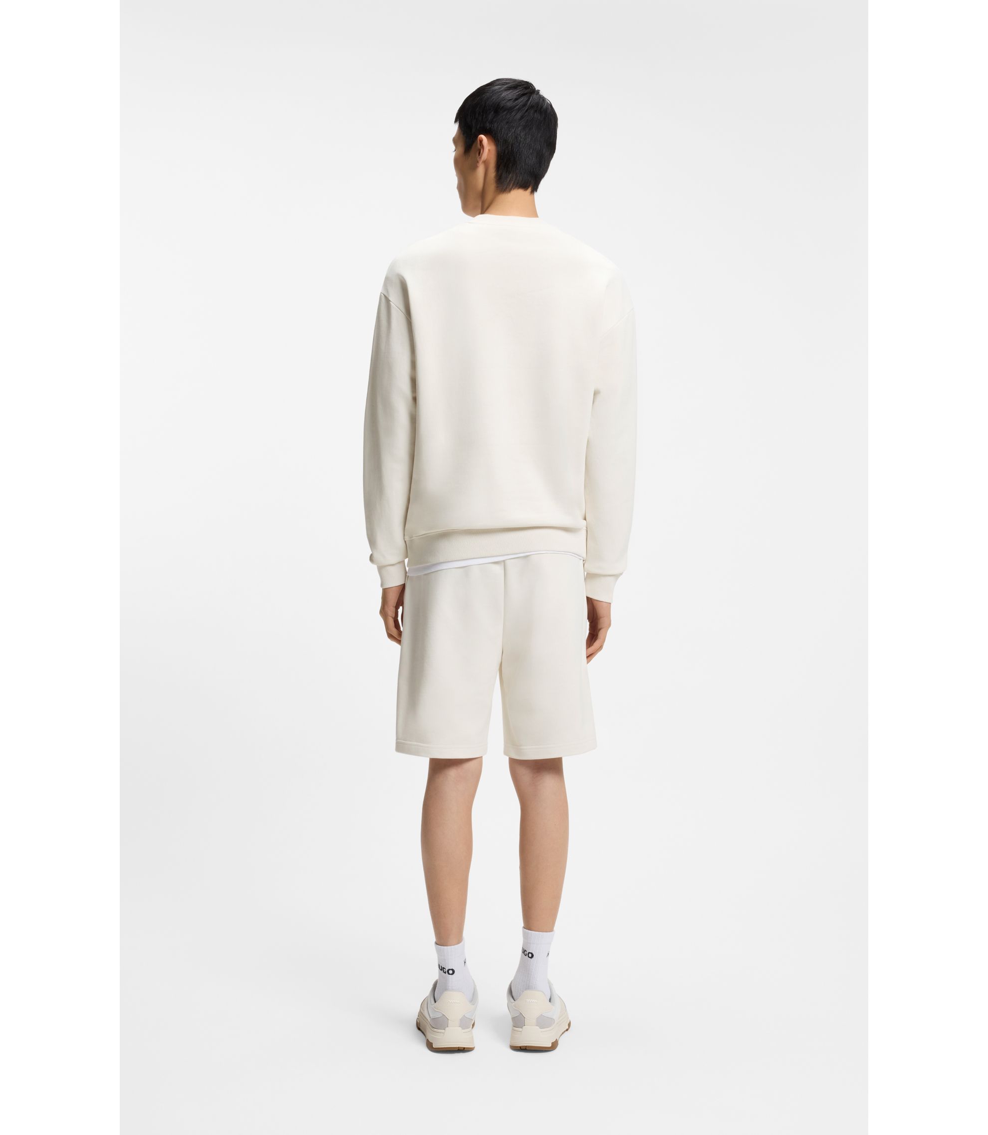 HUGO - Tortoise-logo sweatshirt in cotton terry - White