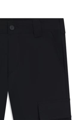 BECKHAM x BOSS cargo trousers in micro-patterned cotton, Dark Blue