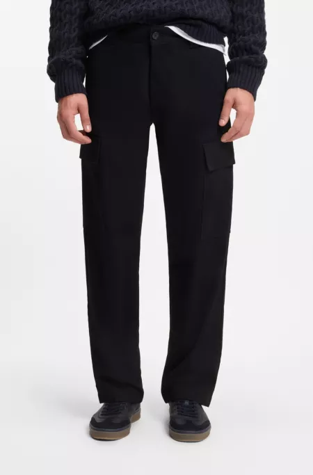 BECKHAM x BOSS cargo trousers in micro-patterned cotton