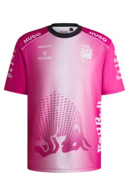 Camiseta r&eacute;plica de verano HUGO&nbsp;x&nbsp;VCARB para aficionados con motivo de toro, Pink
