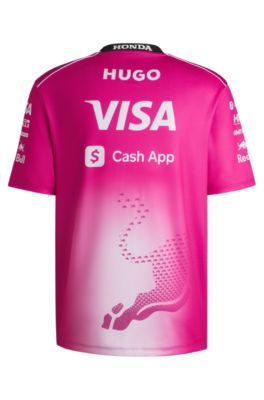 Camiseta r&eacute;plica de verano HUGO&nbsp;x&nbsp;VCARB para aficionados con motivo de toro, Pink