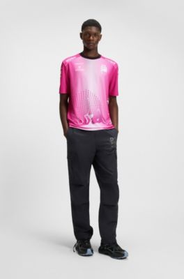 Camiseta r&eacute;plica de verano HUGO&nbsp;x&nbsp;VCARB para aficionados con motivo de toro, Pink