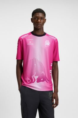 Camiseta r&eacute;plica de verano HUGO&nbsp;x&nbsp;VCARB para aficionados con motivo de toro, Pink