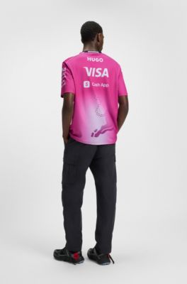 Camiseta r&eacute;plica de verano HUGO&nbsp;x&nbsp;VCARB para aficionados con motivo de toro, Pink