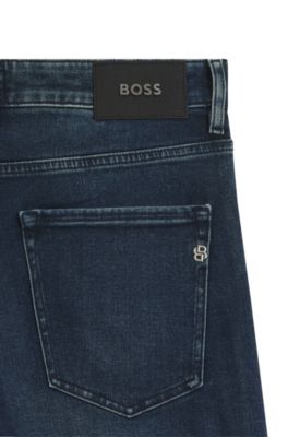 Delaware slim-fit jeans in soft-touch denim, Dark Blue