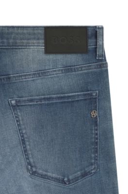 Jean Slim Delaware en denim l&eacute;ger bleu, Bleu