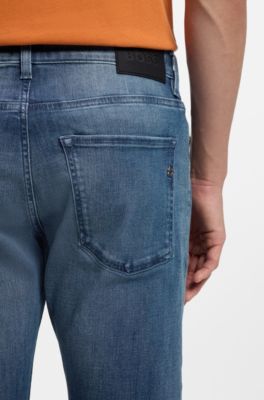 Jean Slim Delaware en denim l&eacute;ger bleu, Bleu