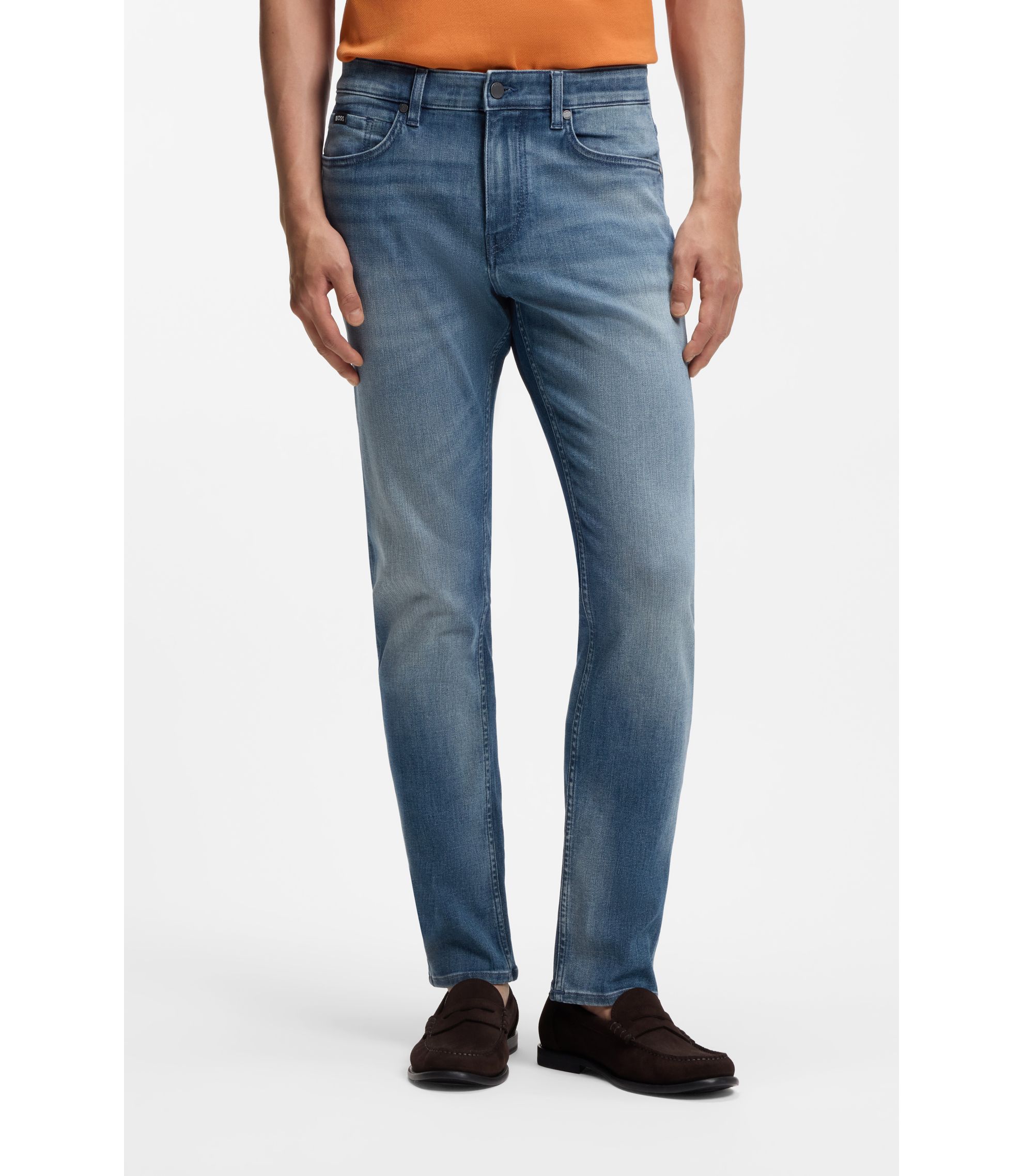 BOSS - Delaware slim-fit jeans in blue lightweight denim - Blue