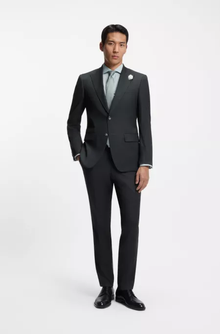 Melange slim-fit jacket in a wool blend