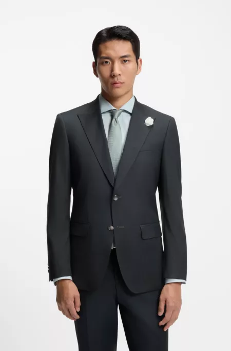 Melange slim-fit jacket in a wool blend