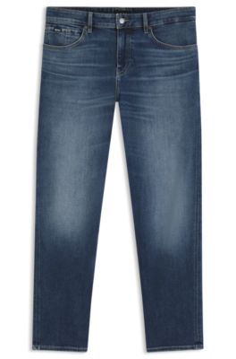 Maine regular-fit jeans in blue soft-touch denim, Dark Blue
