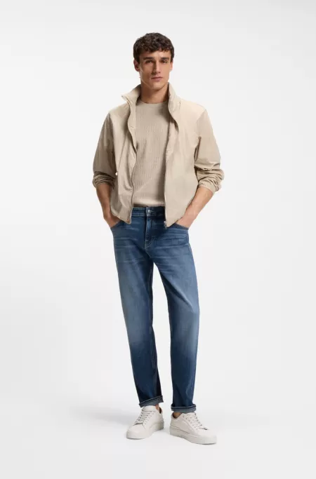 Maine regular-fit jeans in blue soft-touch denim