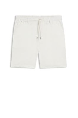 Linen-blend shorts in a modern fit, White