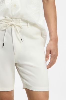 Linen-blend shorts in a modern fit, White