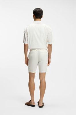 Linen-blend shorts in a modern fit, White
