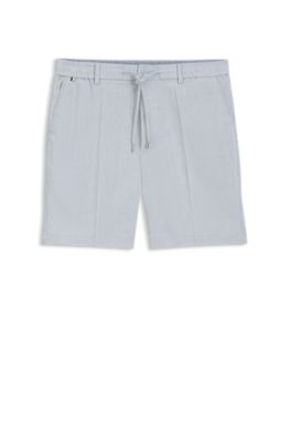 Shorts modern fit de lino, Celeste