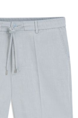 Shorts modern fit de lino, Celeste