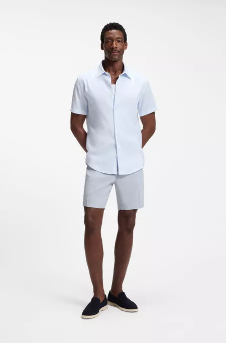 Linen-blend shorts in a modern fit