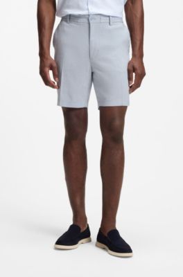 Shorts modern fit de lino, Celeste