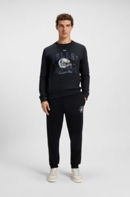 Sudadera BOSS x DALLAS COWBOYS con gr&aacute;fico de casco, Azul oscuro