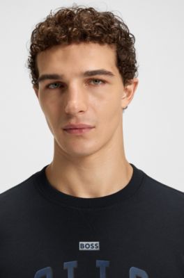 Sudadera BOSS x DALLAS COWBOYS con gr&aacute;fico de casco, Azul oscuro