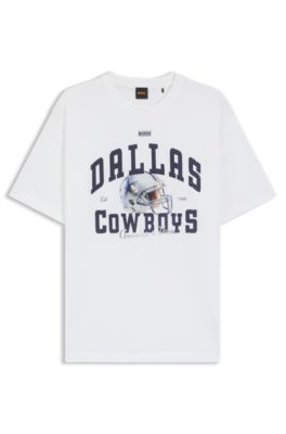 Camiseta BOSS x DALLAS COWBOYS con gr&aacute;fico de casco, Blanco