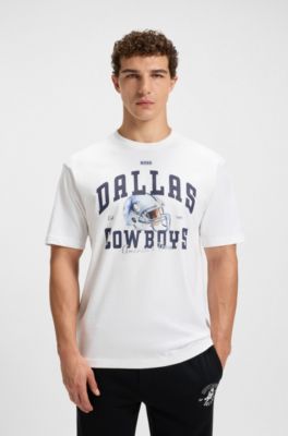 BOSS x DALLAS COWBOYS T-shirt with helmet graphic, White