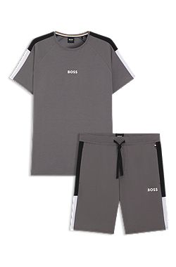 Contrast-insert pyjamas in a cotton blend