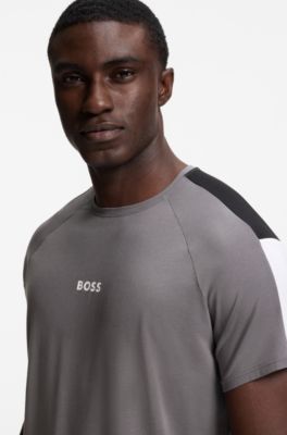 Contrast-insert pyjamas in a cotton blend, Dark Grey