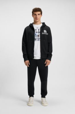 BOSS x DALLAS COWBOYS zip-up hoodie with alternative logo, Black