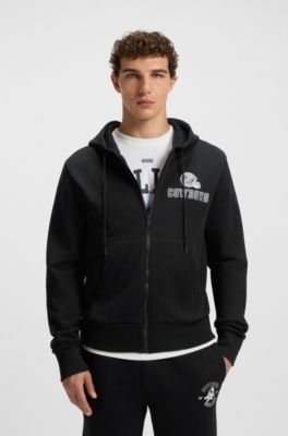 Sudadera BOSS x DALLAS COWBOYS con capucha, cremallera y logo alternativo, Negro