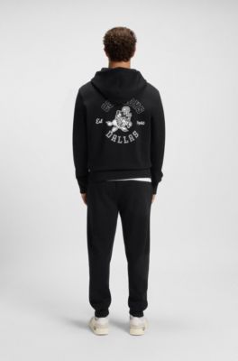 BOSS x DALLAS COWBOYS zip-up hoodie with alternative logo, Black