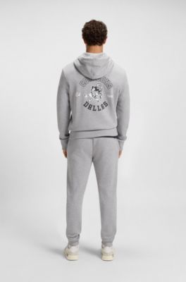 BOSS x DALLAS COWBOYS zip-up hoodie with alternative logo, Silver