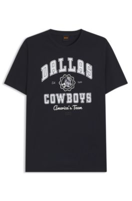 T-shirt avec logo revisit&eacute; BOSS&nbsp;x&nbsp;DALLAS&nbsp;COWBOYS, Bleu fonc&eacute;